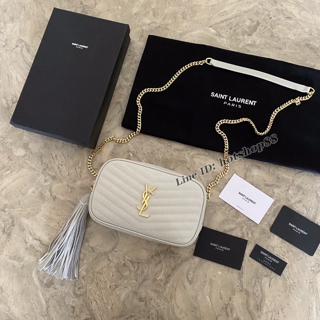 YSL專櫃新款單肩女包 聖羅蘭LOU絎縫真皮流蘇相機包 505731 blys1000